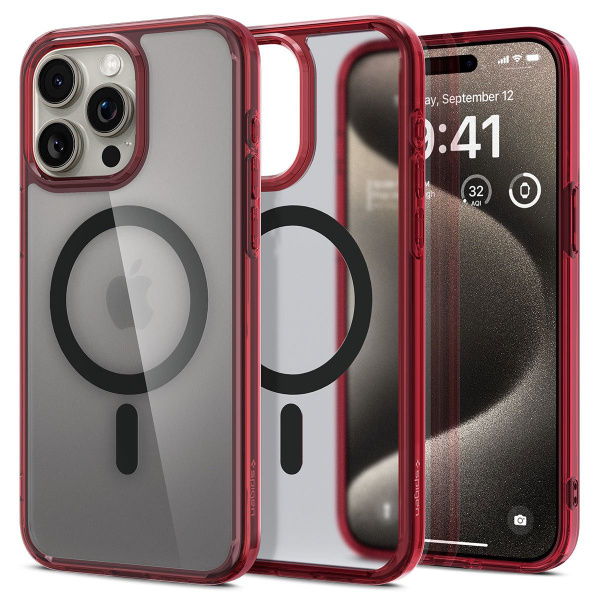 Чехол SPIGEN для iPhone 15 Pro Max - Ultra Hybrid (MagFit) - Красный ...