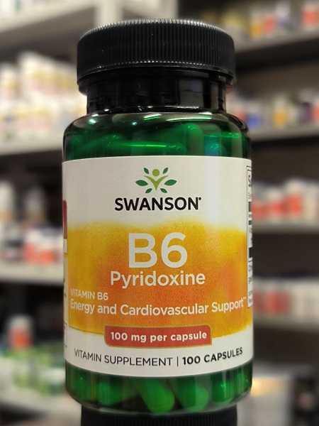 Swanson, Vitamin B6 Pyridoxine, Витамин В6, 100mg 100 капсул - купить с ...