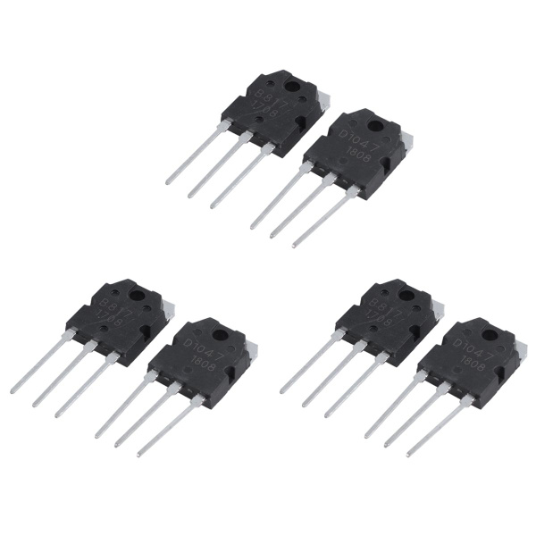Coppia Transistor D1047 + B817, 200V 12A 100W - 2 Pezzi In Contenitore TO-3P, Complementari NPN/PNP Per Amplificatori E Alimentatori - 3
