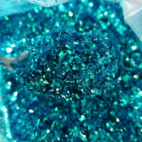 Хлопья хамелеон Лазурно-синий (синий-голубой-зелёный) - 88712 для смолы ...