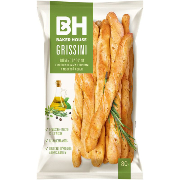 Хлебные палочки Baker House Grissini с итальянскими травами и морской ...