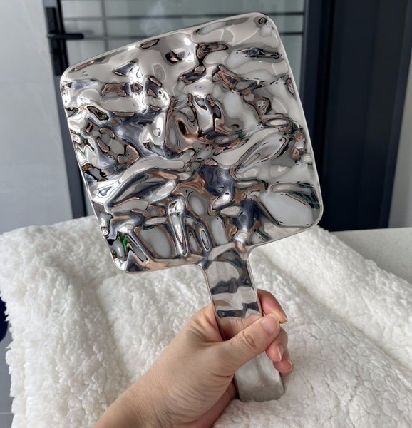 Зеркало с ручкой большое, зеркальце косметическое ручное, 16*28 см ...