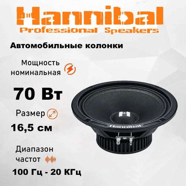 Автомобильные динамики Deaf Bonce Hannibal HM-6E+ (16 см) Компонентная ...