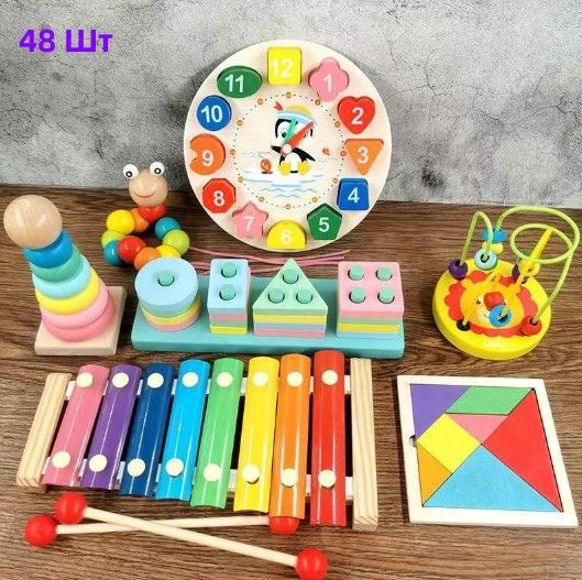 Музыкальная игрушка, Лесная мастерская "Металлофон", деревянная, для ...