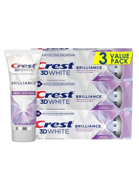 Зубная паста Crest 3D White Brilliance Vibrant Peppermint 99г (3 шт ...