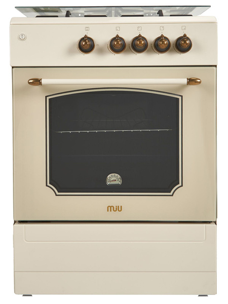 Газовая плита MIU 6017 GKRPCH ретро бежевая 60 см, с чугунными ...