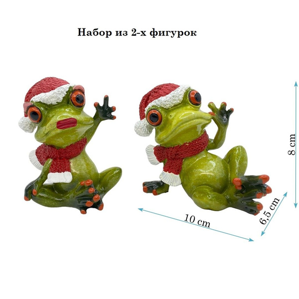 Фигурка декоративная Новогодние фигурки лягушек атр {} - купить по ...
