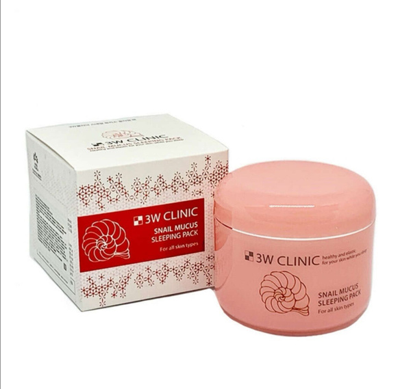 3W CLINIC Маска для лица НОЧНАЯ УЛИТОЧНЫЙ МУЦИН Snail Mucus Sleeping ...