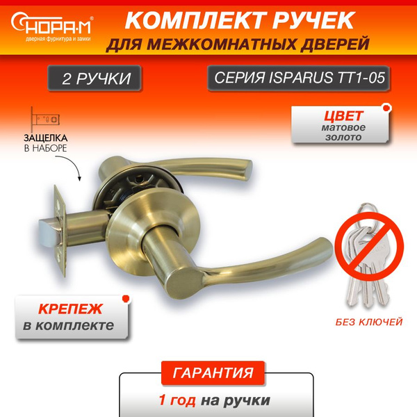 Ручка защелка НОРА-М ISPARUS ТТ1-05 нажимная для межкомнатных дверей ...