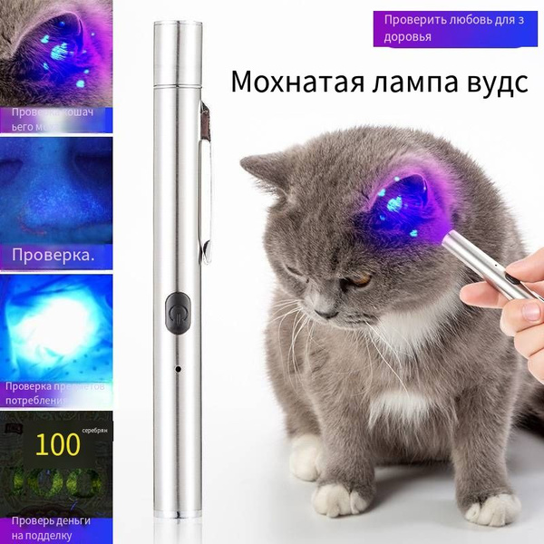 Портативная лампа Вуда, УФ-черный свет для ухода за домашними собаками ...
