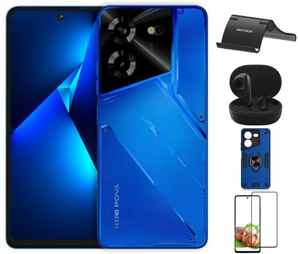 Смартфон Tecno Pova 5 LH7n Hurricane Blue & Wireless Headphones ...