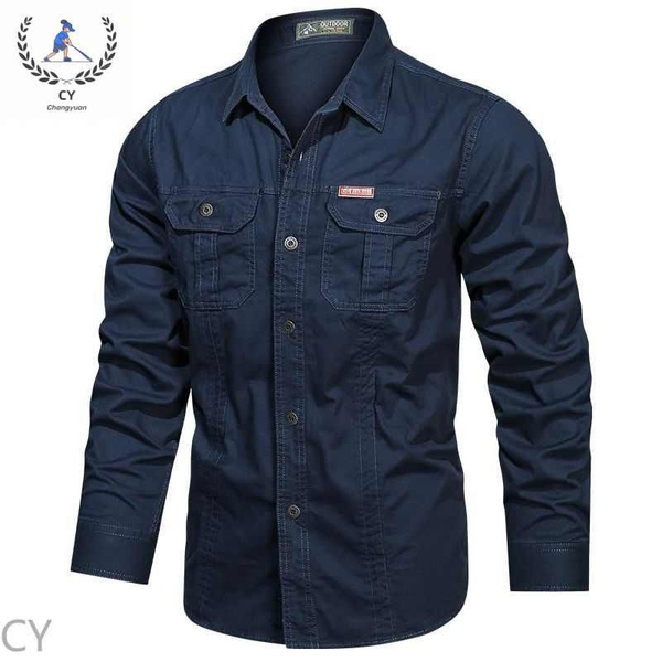 Мужская хлопковая рубашка в стиле милитари sports facility - купить с ...