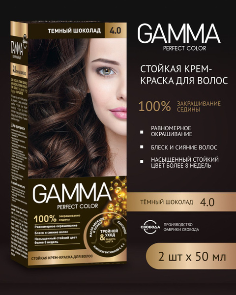 СВОБОДА Набор Краска для волос GAMMA Perfect Color Темный Шоколад 4.0 ...