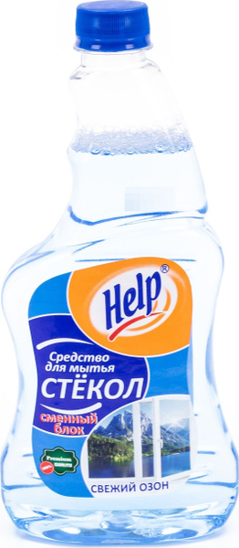 Средство для стекол и зеркал Help / Хелп свежий озон сменный блок 500мл ...