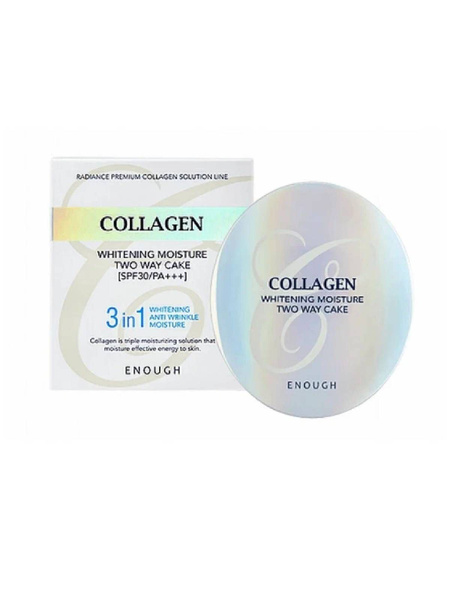 ENOUGH/Пудра осветляющая со сменным блоком Collagen Whitening moisture ...