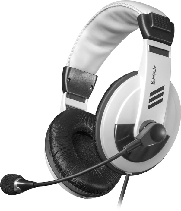 Игровые наушники проводные с микрофоном Defender Gryphon 750, белый, кабель 2 м  #1
