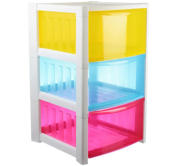 Комод детский пластиковый с ящиками для игрушек IDEA М 2793 РАДУГА (3 секции) (разноцветный) #1