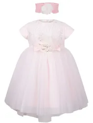 Цвет: розовый, Состав материала: Платье верх:100% вискоза, подкладка:65% хлопок, 35% другие волокна; Повязка на голову в  ...