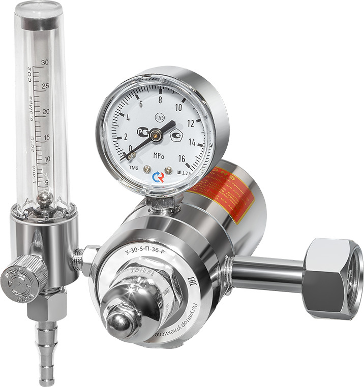 Регулятор расхода газа углекислотный У-30-5-П-36-Р (манометр + ротаметр ...