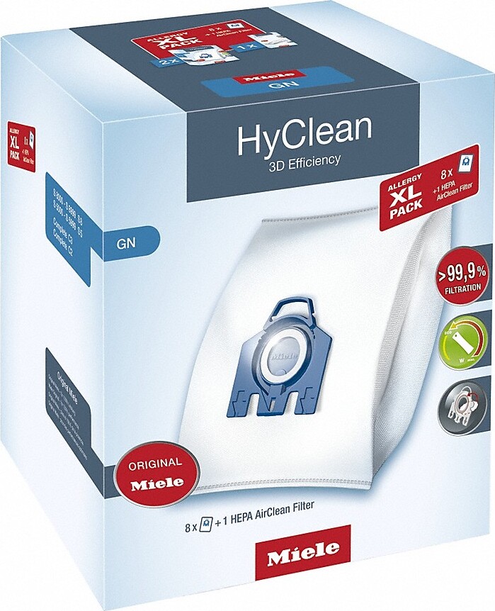 фото Мешки для пылесоса Miele Allergy XL Pack 2 HyClean GN + фильтр HA50