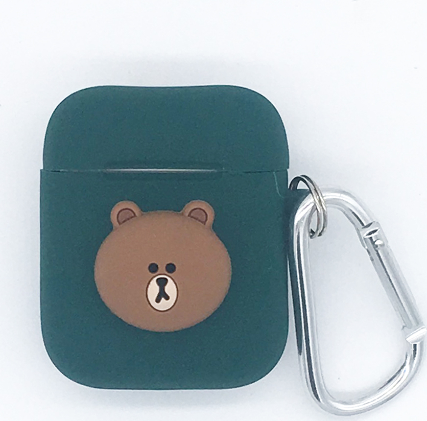 фото Чехол для наушников Line Friends для Apple Airpods,Green Brown