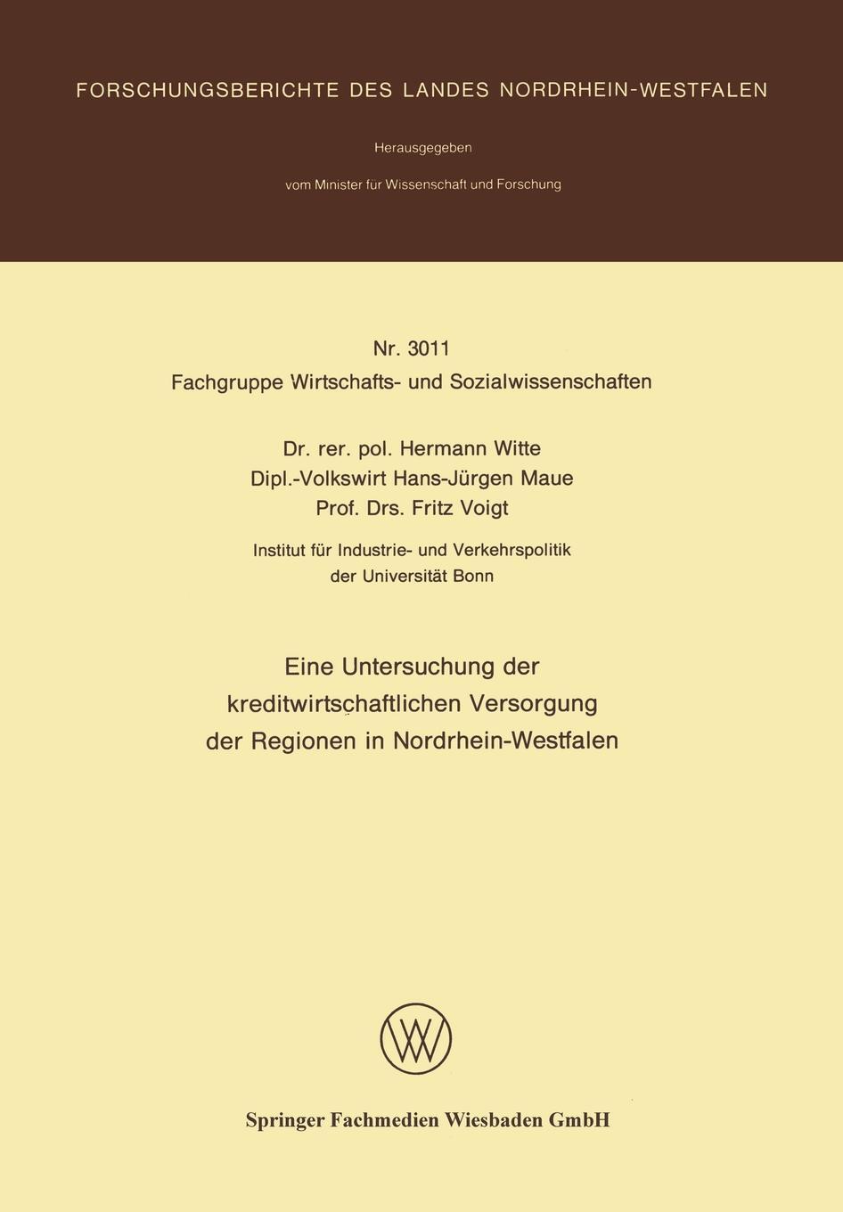 фото Eine Untersuchung Der Kreditwirtschaftlichen Versorgung Der Regionen in Nordrhein-Westfalen