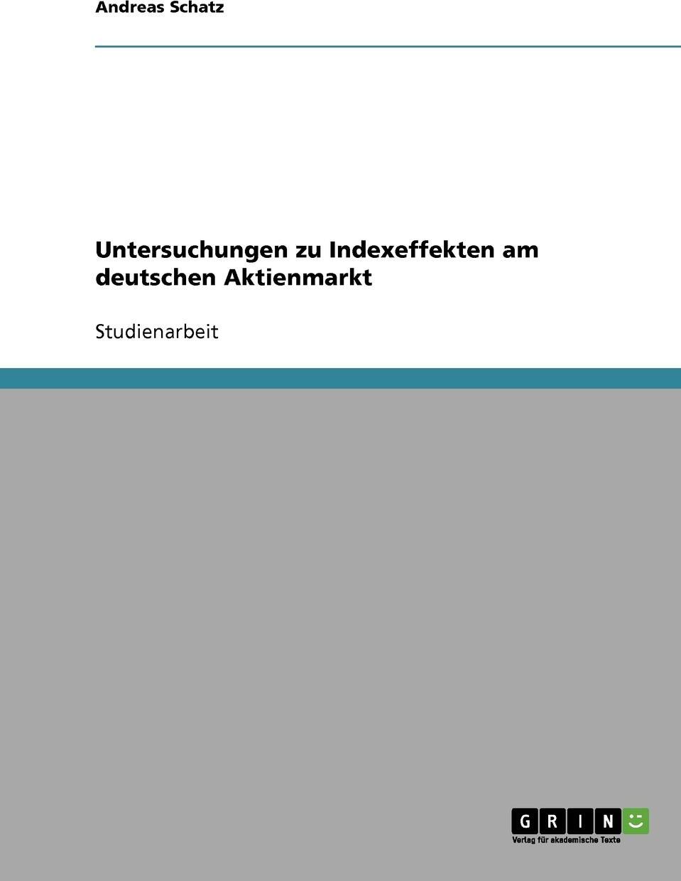 фото Untersuchungen zu Indexeffekten am deutschen Aktienmarkt