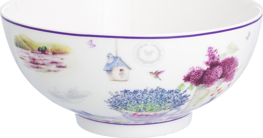 фото Салатник 15х15х7 см 700 мл Elan Gallery Лаванда NEW BONE CHINA