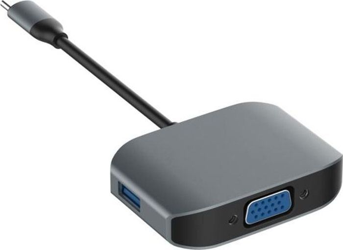 фото USB - хаб Comma Clian Type C to VGA + USB3.0 + USB2.0, черный