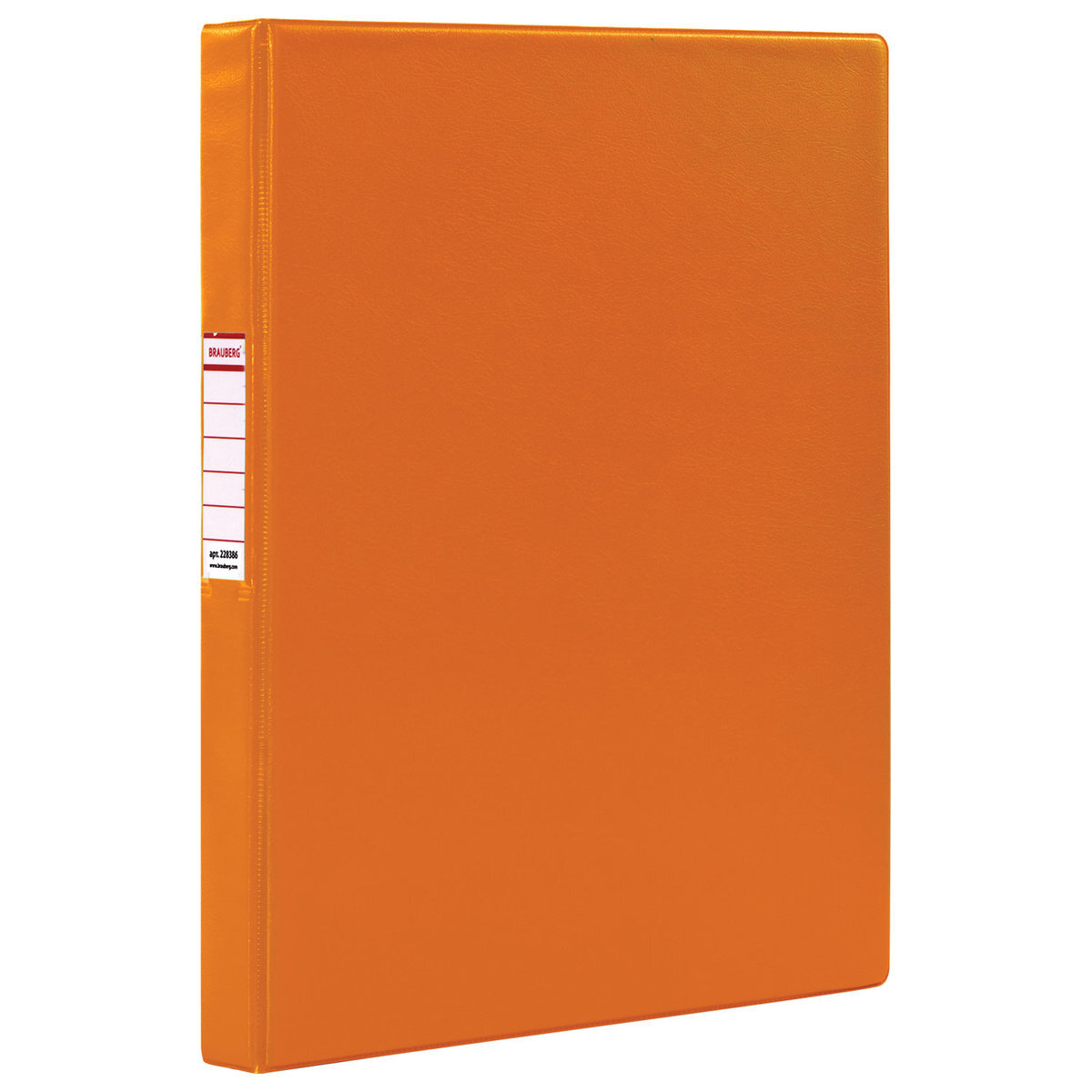 Папка на 2 кольцах Brauberg, картон/ПВХ, 35 мм, оранжевая, до 180 .