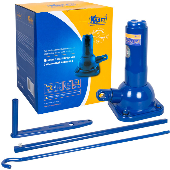 Домкрат автомобильный Бутылочный Механический Kraft KT 800057, 2 т ...
