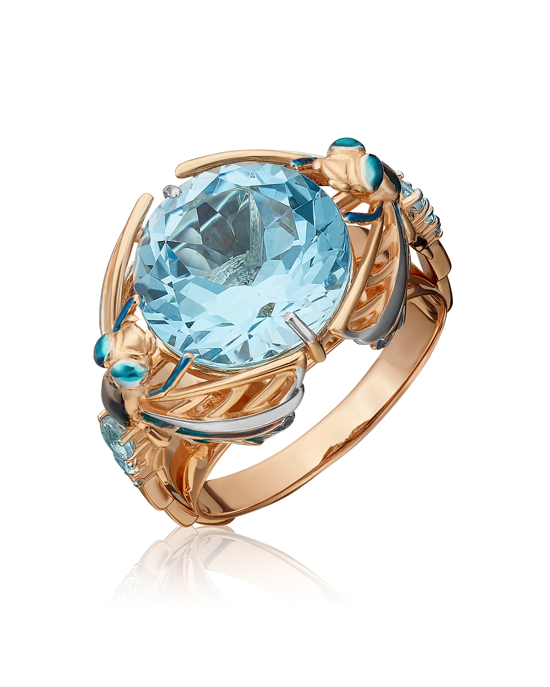 Кольцо из красного золота с топазом р. 20 Platina Jewelry 01-4377-00-201-1110-46