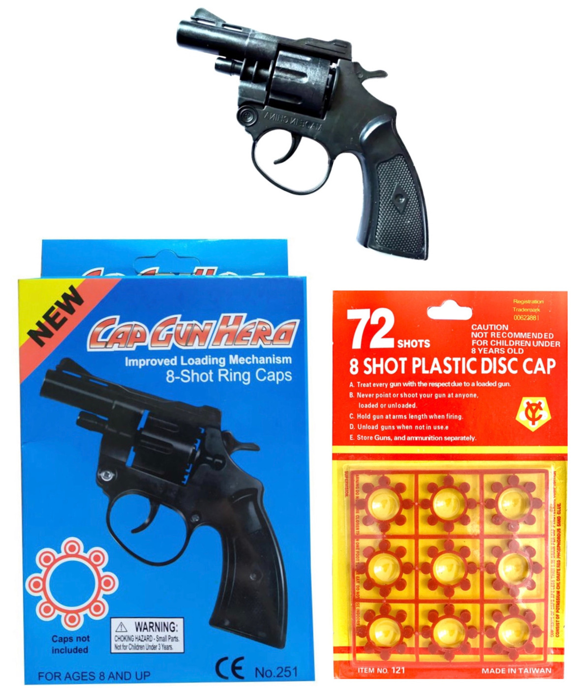 Характеристики Револьвер Пистолет на 8 пистонов + Патроны на 72 ...