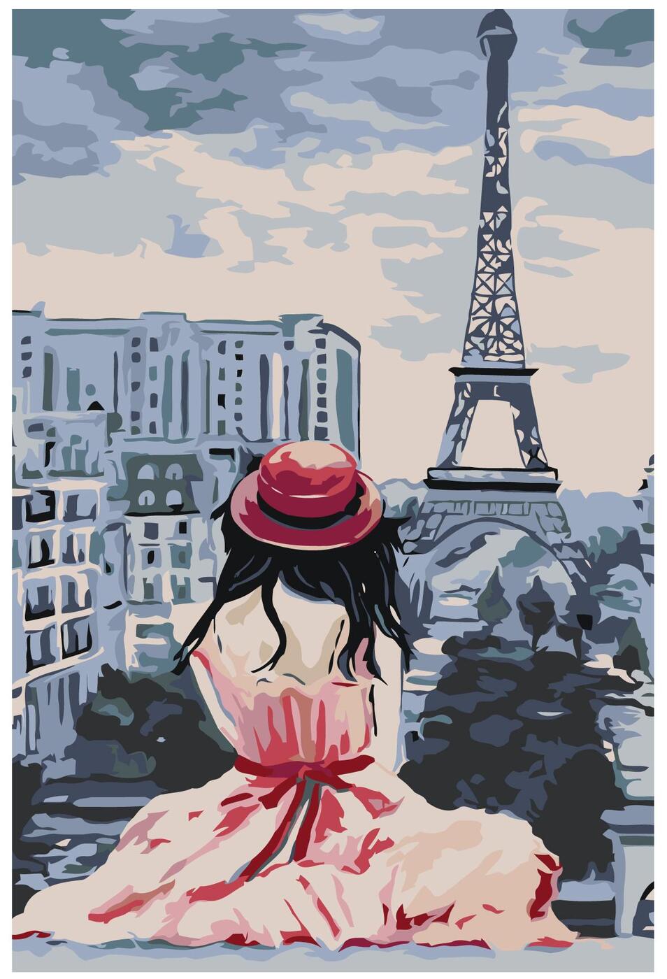 Картина по номерам девушка в Париже