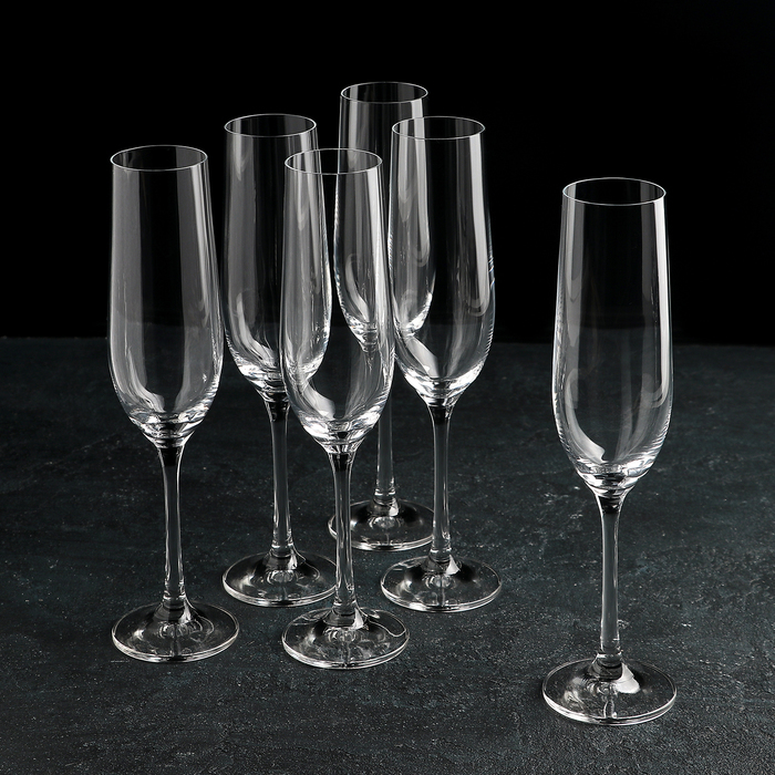 Набор бокалов Bohemia Crystal для шампанского, 190 мл, 6 шт - купить по ...