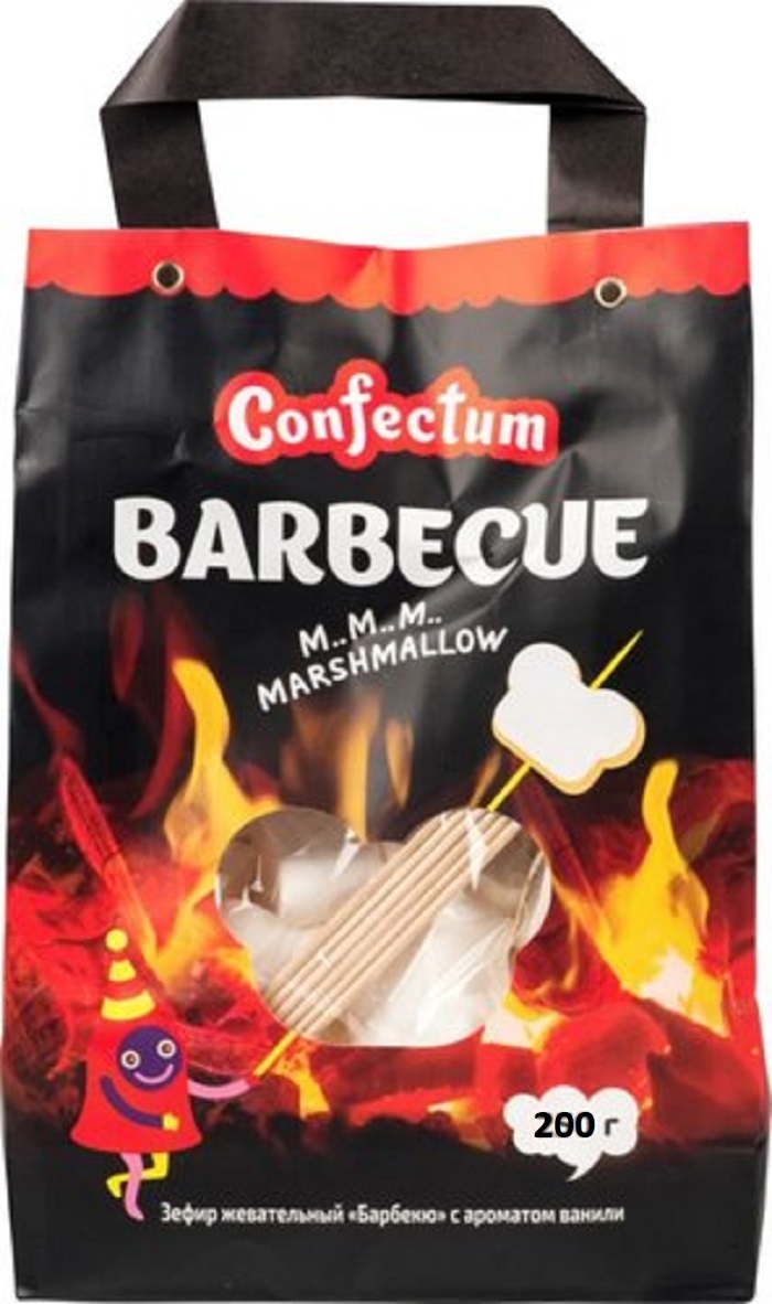 Зефир жевательный confectum barbecue с ароматом ванили, 200г