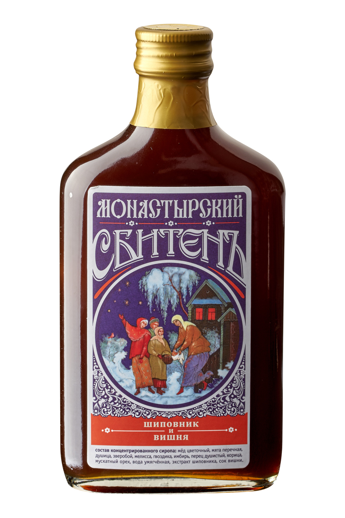 Сбитень Классический Монастырский Шиповник и вишня, 250 мл / сироп ...