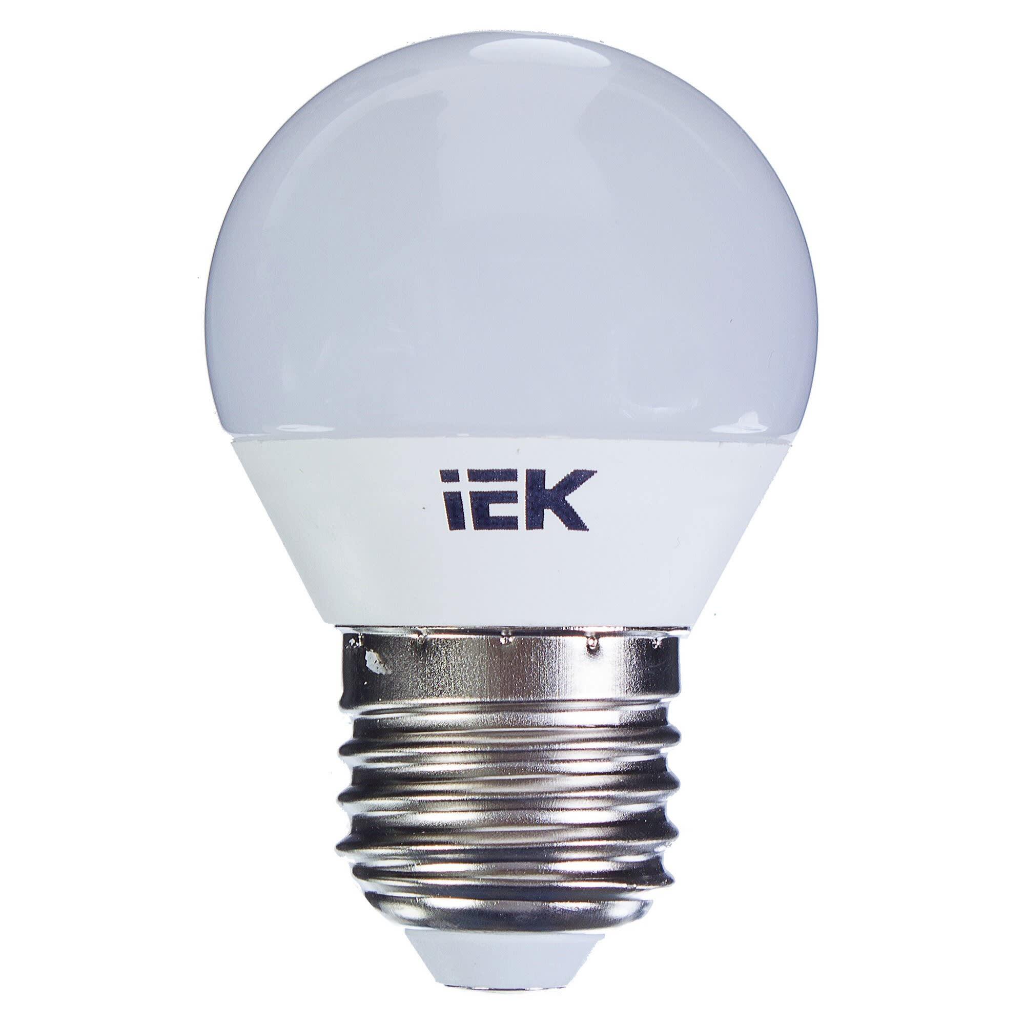 Лампа светодиодная IEK g45 шар e14 7 Вт 4000к свет холодный белый