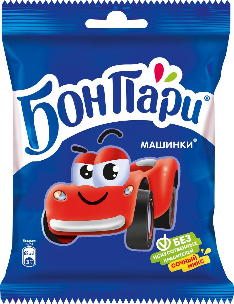 Бон Пари "Машинки" мармелад жевательный фигурный, 75 г — купить в ...