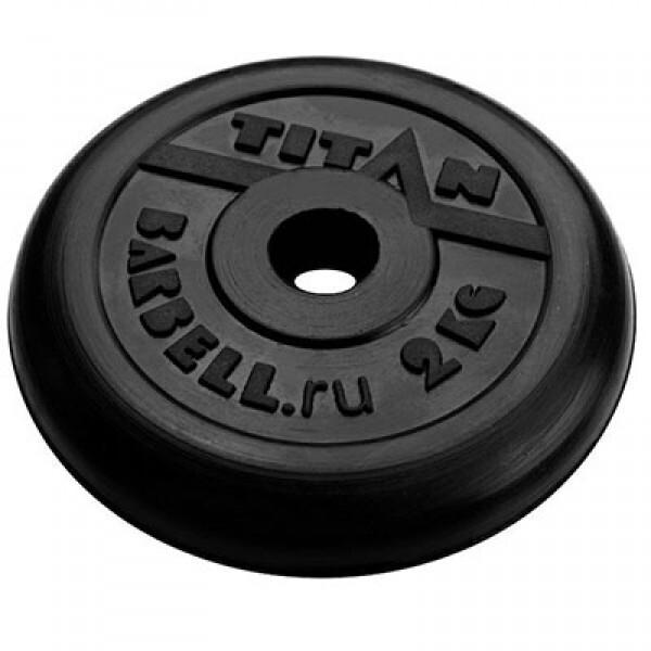 Диск (блин) обрезиненный TITAN Barbell 2 кг (d31)