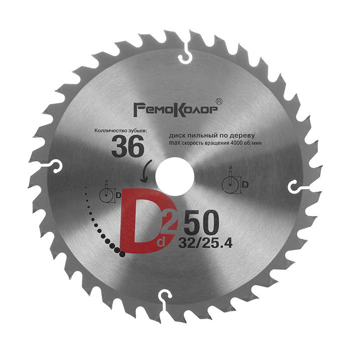 Диск пильный РемоКолор 250x32/25,4 мм, 36 зубьев