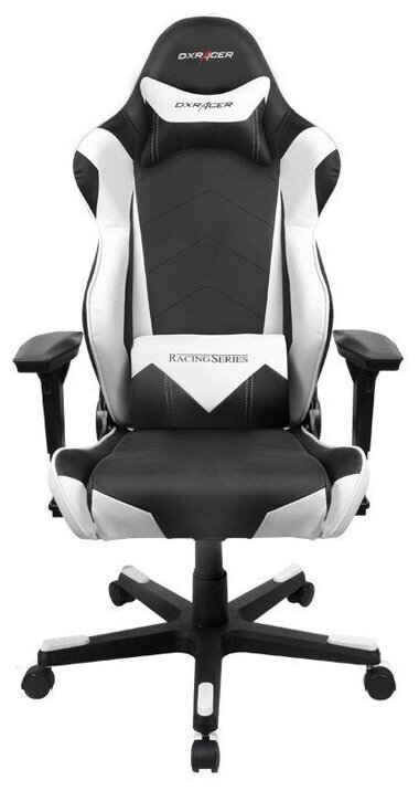 Кресло игровое черно белое dxracer