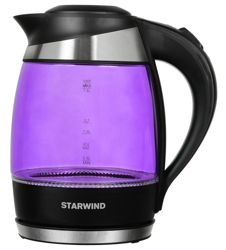 STARWINDЭлектрическийчайникSKG-221,черный,фиолетовый