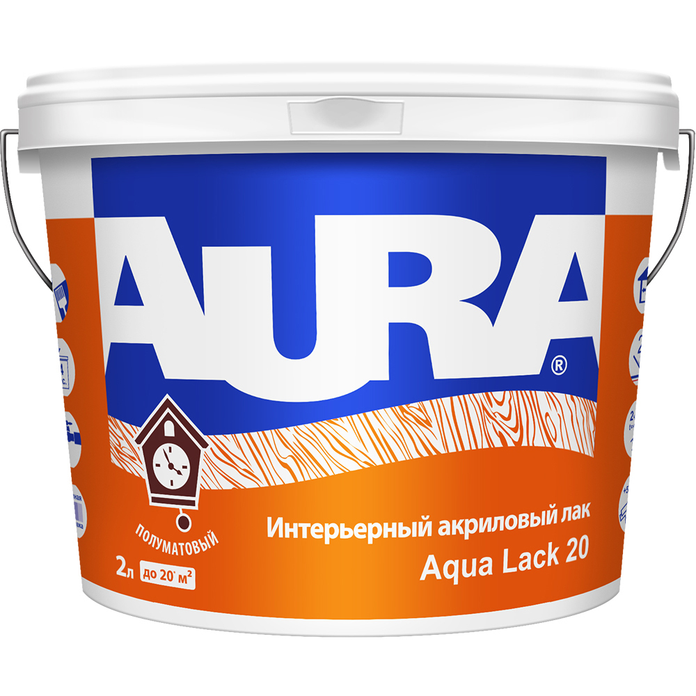 Лак строительный AURA, основа Акриловая, работы Внутренние - купить по выгодной 