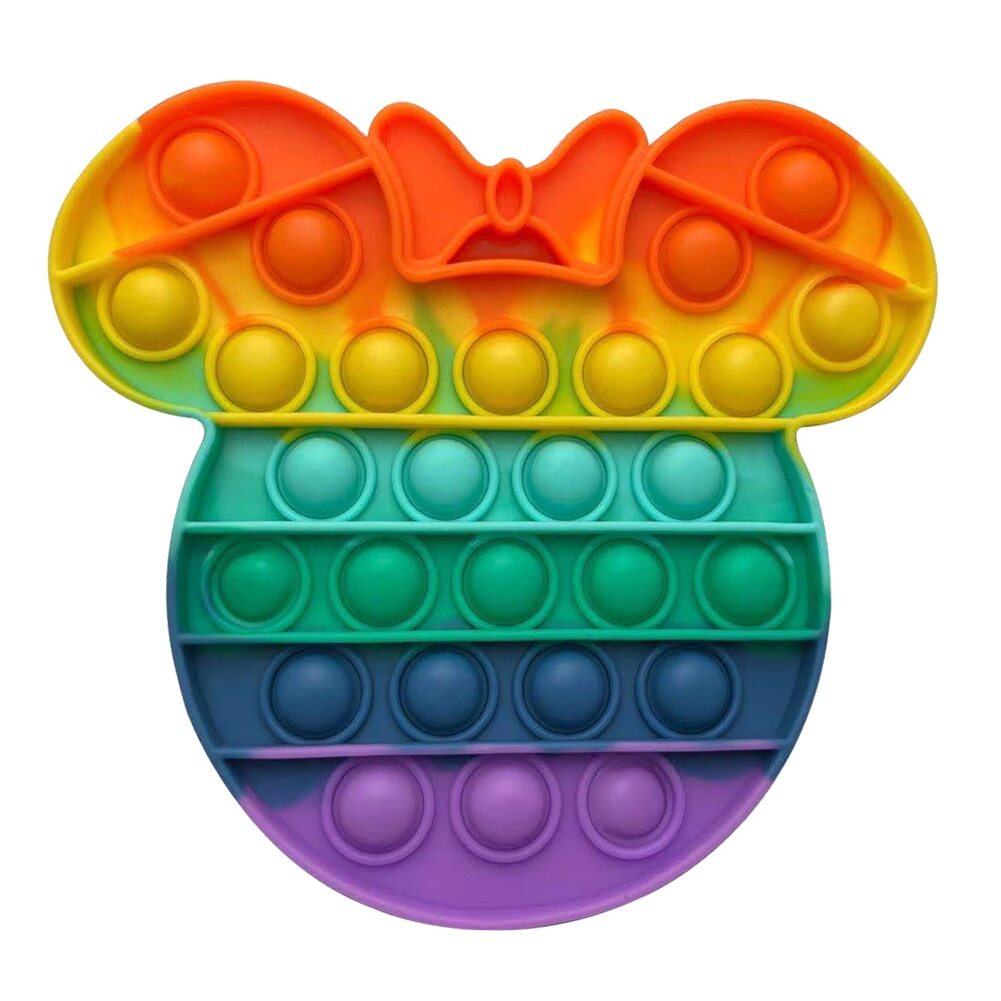 Push Bubble Rainbow Fidget Toys Push Bubble Sensosory Squishy Rissever Auti...