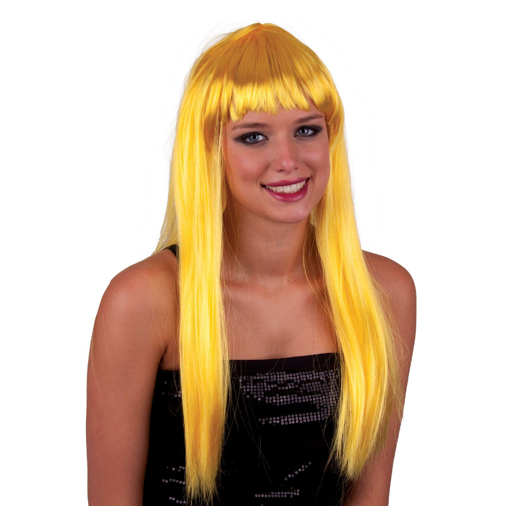 Включи желтая девочка. Желтый парик. Желтый длинный парик. Желтые волосы парик. Жёлтые волосы с чёлкой.