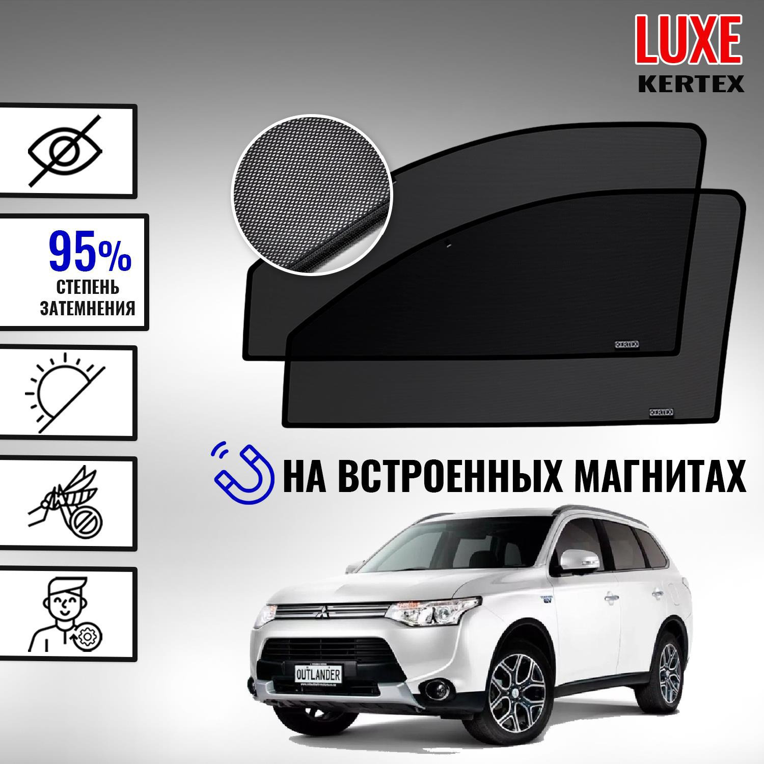 Шторка солнцезащитная KERTEX Mitsubishi Outlander (60х - купить по  доступным ценам в интернет-магазине OZON (399769717)