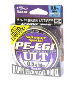 SUNLINE Плетеный шнур PE-EGI ULT 180м #0.6/0.128 мм 4.5кг/10LB