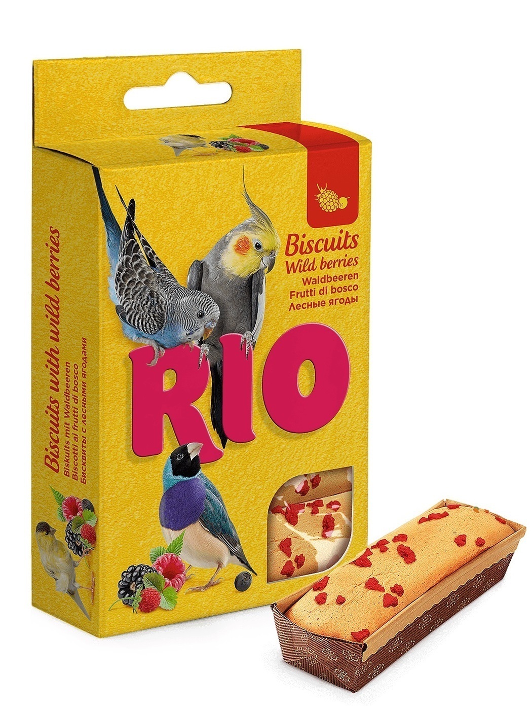 лакомство для всех видов птиц rio biscuits, с лесными ягодами, 5 х 7 г  