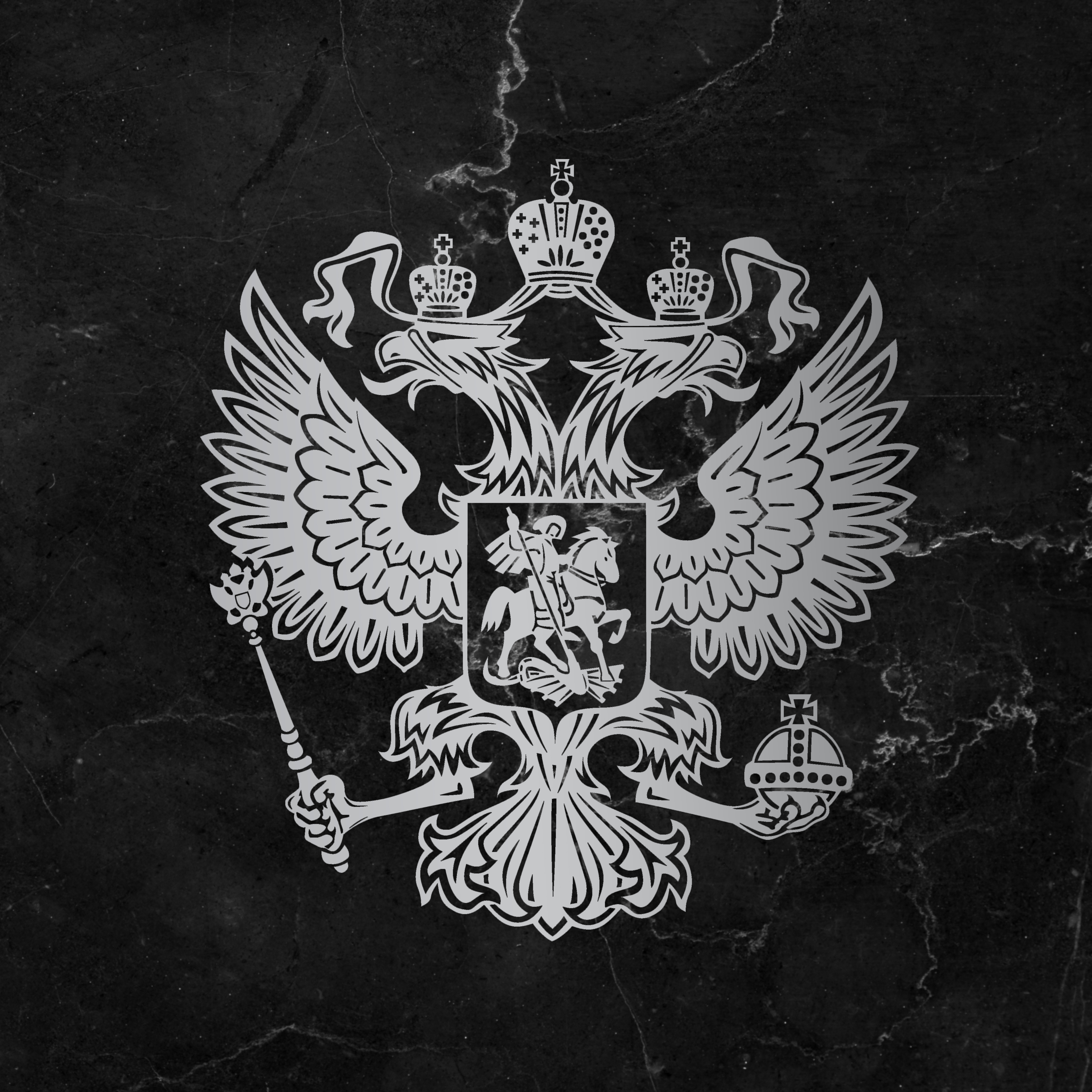 Герб на аватарку. Двуглавый Орел на черном фоне
